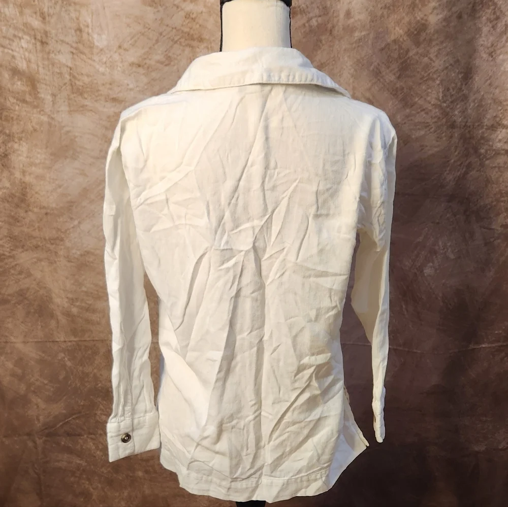 Topshop White Button-Up Shirt – Tortoiseshell Buttons – US 0 / UK 4 - Picture 5 of 9
